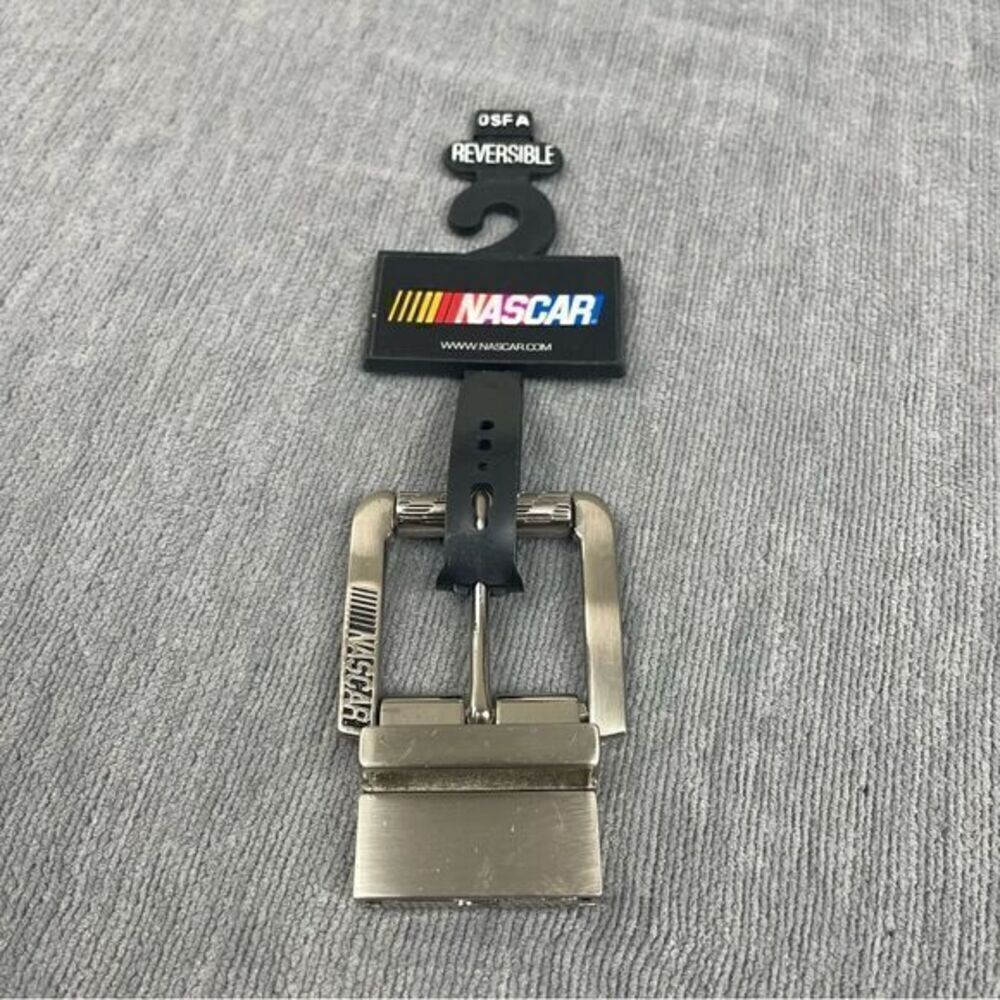 Officially Licensed Nascar Silver Colored Racing Belt Buckle Reversible *No Belt
